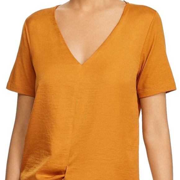 Kenneth Cole New York Women's Slip Knot Mixed Media Tee honey XS - Picture 1 of 3